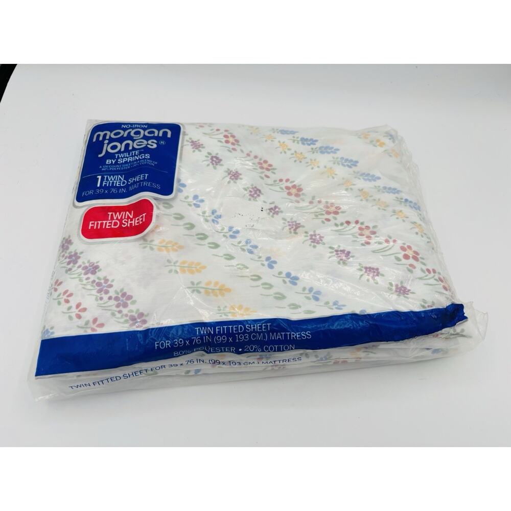 Morgan Jones‎ Twilite By Springs Vintage Twin Fitted Sheet No-Iron